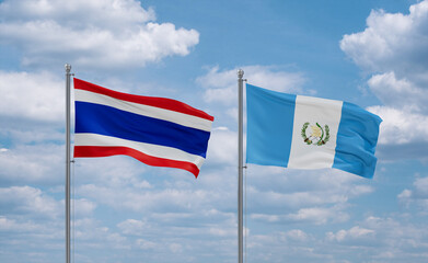 Guatemala and Thailand flags, country relationship concept