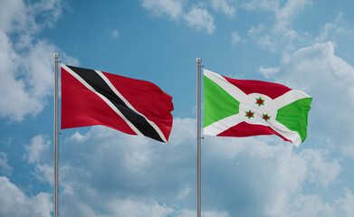 Burundi and Trinidad, Tobago, flags, country relationship concept