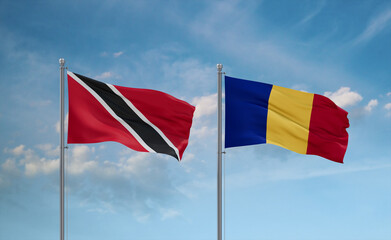 Chad and Trinidad, Tobago, flags, country relationship concept