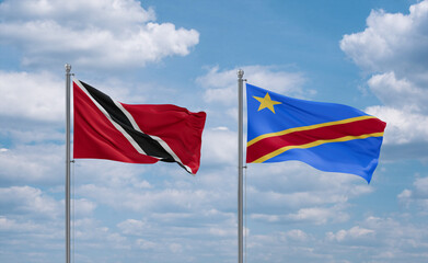 Congo and Trinidad, Tobago, flags, country relationship concept