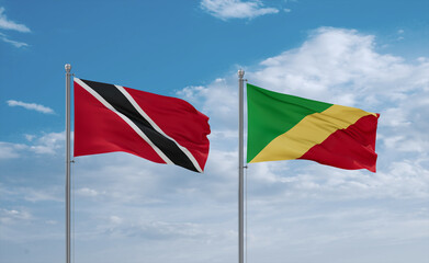 Congo and Trinidad, Tobago, flags, country relationship concept