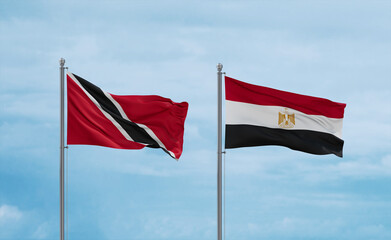 Egypt and Trinidad, Tobago, flags, country relationship concept