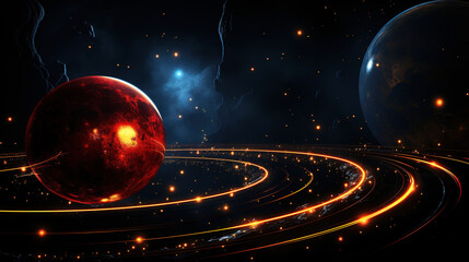 Cosmic Highways of the Red Planet, generative ai - obrazy, fototapety, plakaty