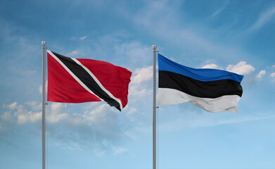 Estonia and Trinidad, Tobago, flags, country relationship concept