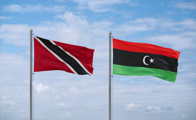 Libya and Trinidad, Tobago, flags, country relationship concept