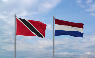 Netherlands and Trinidad, Tobago, flags, country relationship concept