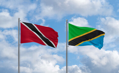 Tanzania and Trinidad, Tobago, flags, country relationship concept