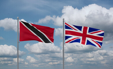 United Kingdom and Trinidad, Tobago, flags, country relationship concept - 669281581