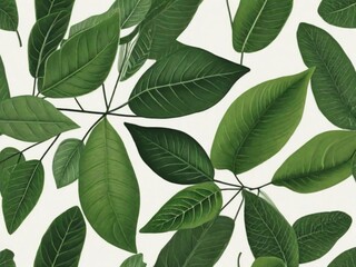 Naklejka premium green leaves isolated on white