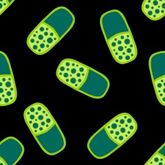 Medicine pills seamless doctors care pattern for wrapping paper and linens and fabrics and medicaments packaging