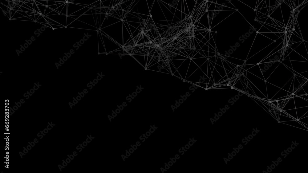 Poster Abstract geometric background. Plexus mesh backdrop illustration.