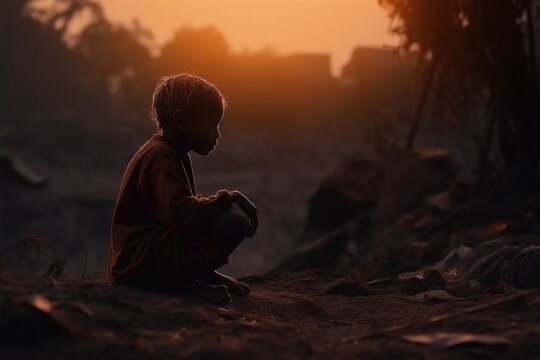 Poor, hungry. Problem of global significance, low level of society, social injustice, members of society in need of help. Poverty -stricken children and sick adults.