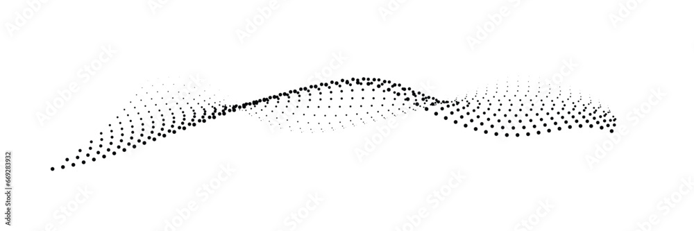 Poster technology abstract background. geometric dotted curve shapes.