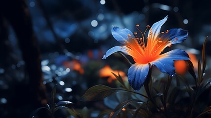 Beautiful flower in the garden with bokeh light background.