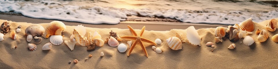 beach sand with stars and shells