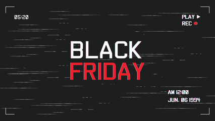 modern black friday background with vhs effect template