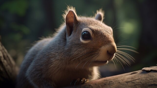 Cute squirrel mouth eastern grey ey sciurus photography image AI generated art