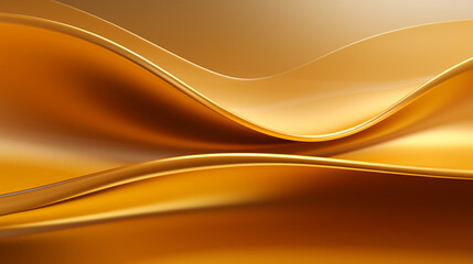 Luxury waves shine metallic gold background.