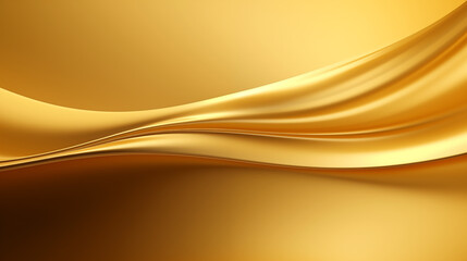 Luxury waves shine metallic gold background.