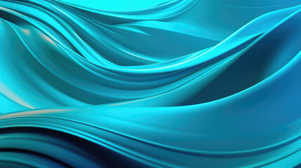 Obraz premium Lustrous Turquoise Velvet Swirls: 3D Backgrounds with Dazzling Shine