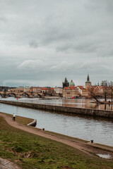 Obraz premium Karlov most and river Vltava