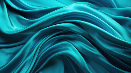 Lustrous Turquoise Velvet Swirls: 3D Backgrounds with Dazzling Shine