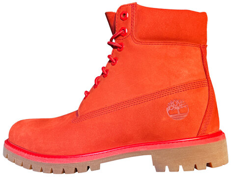 Timberland red 6 inch premium ruby red waterproof boot.