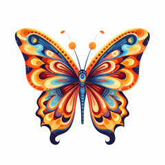 Colorful butterfly illustration on a white background.