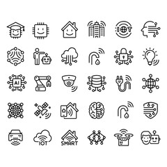 Artificial Intelligence icons vector design