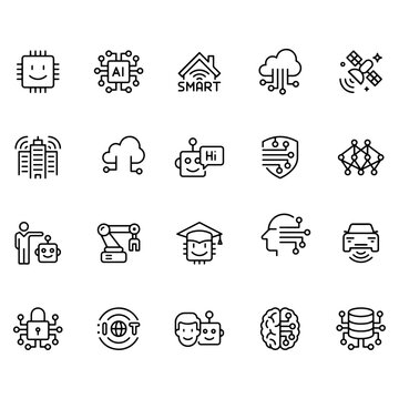  Artificial Intelligence vector design icons