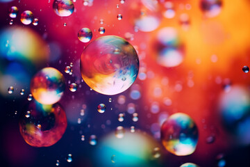 Abstract Digital Art wallpaper background for PC Desktop ,floating air bubbles on a multi-colors background - aspect ratio 16:9 - 3:2