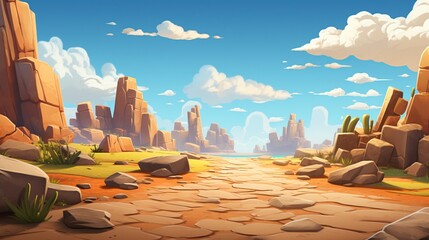 combat area empty background 3D cartoon