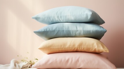Fototapeta na wymiar Stack of modern colorful pillows