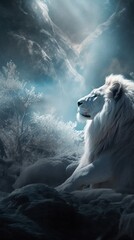 Lion night animal high resolution african photography image AI generated art