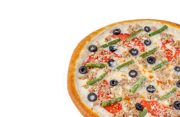 vegetarian pizza on a white background for food delivery site 3