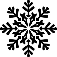 Vector snowflake shape. Black winter snow graphic.  Isolated on a white background. Christmas design for t-shirts, invitation, emblem, stickers