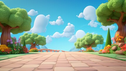 empty background for 3D cartoon animation