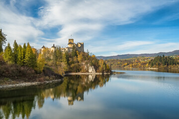 Medieval Castle in Niedzica in autumn, Poland