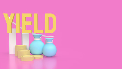 The yield and money bag for Business concept 3d rendering