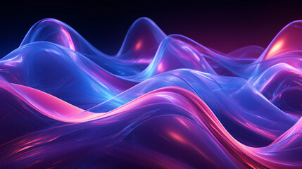 Fototapeta premium interwining neon lights in blue and purple