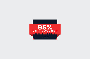 95 Gift Voucher Minimalist signs and symbols design with fantastic color combination and style