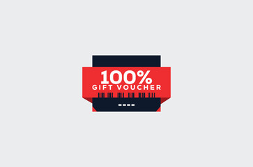 100 Gift Voucher Minimalist signs and symbols design with fantastic color combination and style