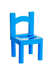 Toy small doll chairs for children to play isolated on a white background