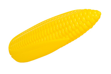 corn fruit plastic toy artificial isolated on white background