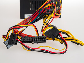 electrical power wires of the power supply with connectors