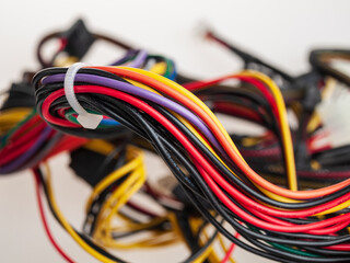 electrical power wires of the power supply with connectors