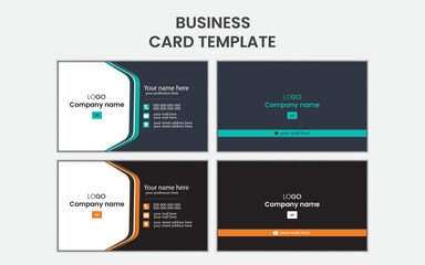 simple business card design template with color variation.