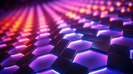 abstract hexagon background with glowing light