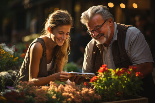 A Person Helping An Elderly Neighbor With Groceries, Illustrating The Ethics Of Compassion And Community Support. Generative Ai.