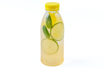 fresh lemonade with pieces of fruit on a white background for food delivery website 3